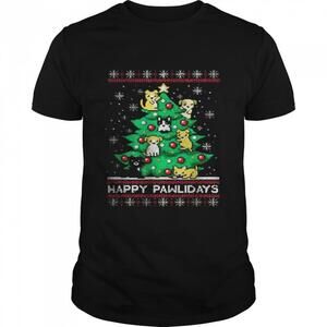 Happy Pawlidays Ugly Christmas  T-Shirt